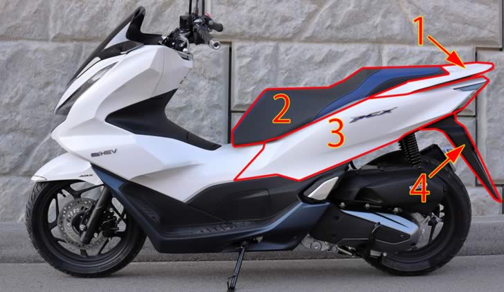 JK05･PCX_e:HEV･PCX160カバー類の取り外し